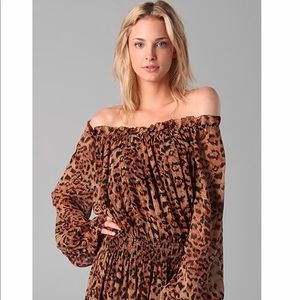Rachel Zoe Panther leopard print maxi dress